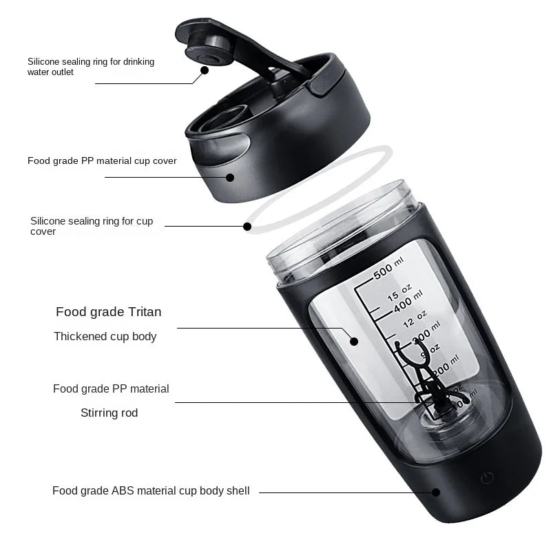 Automatic portable shaker bottle